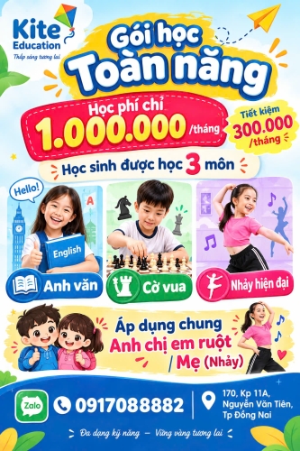 GỘI HỌC TOÀN NĂNG – HỌC 3 MÔN CHỈ 1.000.000Đ/THÁNG